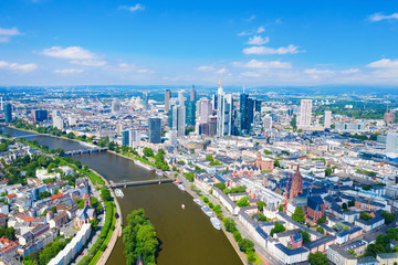 Fototapeta na wymiar Frankfurt am Main skyline on a sunny day