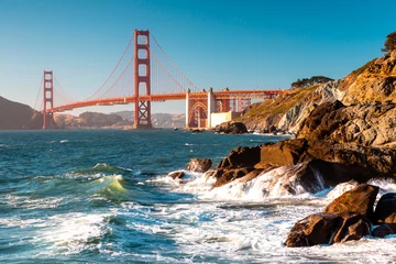 Photo sur Plexiglas Plage de Baker, San Francisco Le Golden Gate Bridge pris de Baker& 39 s Beach à San Francisco, Californie