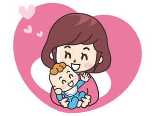 赤ちゃんと母親のアイコン