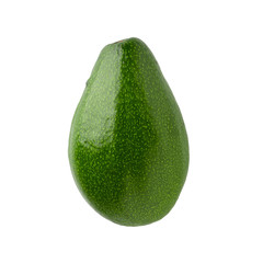 Green ripe avocado isolated on a white background.