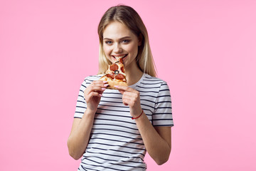 young woman eating cake