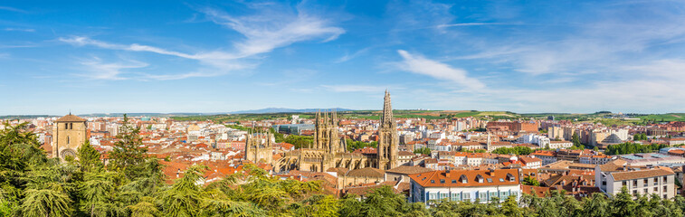Panoramic view at the Burgos Town in Spain - obrazy, fototapety, plakaty