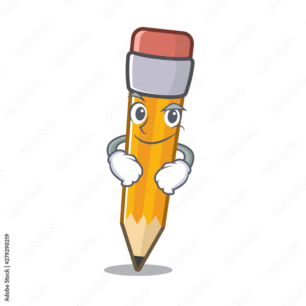 Wall mural smirking pencil isolated with in the mascot