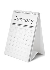 Flip calendar on white background