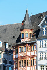 Fototapeta na wymiar Fachwerk houses at Raumer square in Frankfurt 