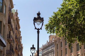 Fototapeta na wymiar Lampposts in Barcelona