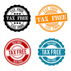 Tax Free Stamp Badge Collection - Eps 10 Vector.