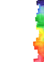 Abstract rainbow brush stroke watercolor hand painting on with background for decoration.