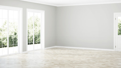 Fototapeta na wymiar Modern house interior. Empty room. 3D rendering.