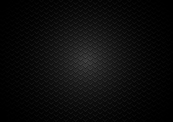 Abstract metal template grill triangles pattern on black background and texture.