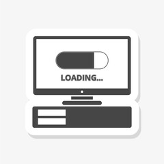 Download speed sticker, filled flat sign