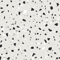 Terrazzo seamless pattern in monochrome hues