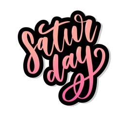 Saturday logo template vector lettering calligraphy text