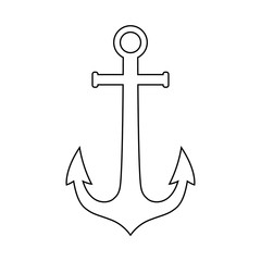 Anchor line icon, outline vector sign, linear pictogram isolated on white.