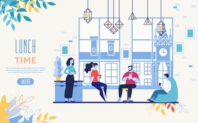 Office Food Delivery Service Vector Web Banner