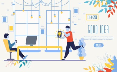 Generating Good Ideas Flat Vector Website Template