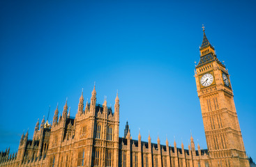 Fototapeta na wymiar the Houses of Parliament and Big Ben, London, England, United Kingdom