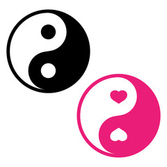 Ying yang symbol of harmony and balance on white background. Vector illustration