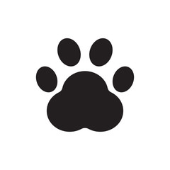 Icon paw of dog isolated on white background. Vector illustration.