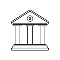 Line icon bank isolated on white background. Vector illustration.