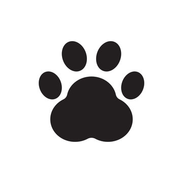 Icon paw of dog isolated on white background. Vector illustration.