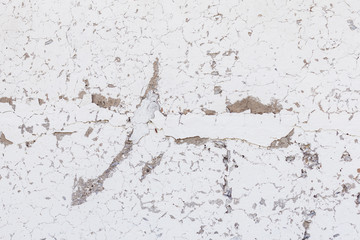 Cracked concrete texture background. Grey surface with cracks close up. Cracked grey old wall as...