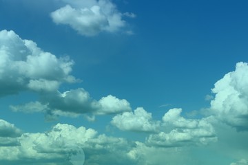wonderful unreal colorful fantasy cumulus cloudy sky for using in design as background.