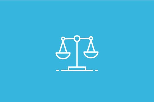 Balance Line Icon Animation with Alpha stock video