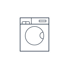 Washing machine line icon, kitchen furniture.Vector Illustration