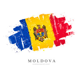 Flag of Moldova. Vector illustration on white background.