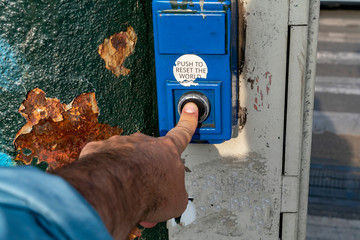 push to reset world button finger while pressing