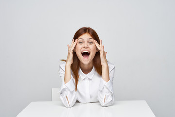 young woman with headache