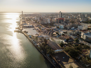 Fototapeta premium Aerial view of Maputo, capital city of Mozambique, Africa