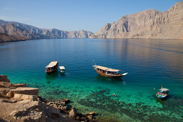 Península de Musandam, Oman, Golfo Pérsico - obrazy, fototapety, plakaty