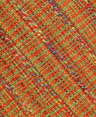 Multicolored handwoven  woolen fabric with pattern