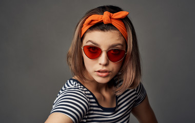 portrait of a girl in glasses