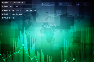 2d rendering Stock market online business concept. business Graph 