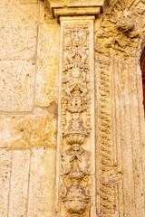 Side door decoration of St. Michael's Cathedral, the Roman Catholic Cathedral of the Roman Catholic Archdiocese of Alba Iulia, the oldest and longest cathedral in Romania