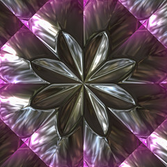 3d effect - abstract octagonal metallic floral graphic