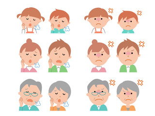 六人家族の表情 顔3