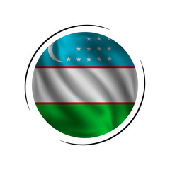 Obraz premium Waving Uzbekistan's flag, the flag of Uzbekistan, vector illustration