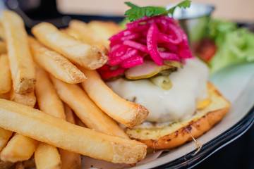 Burger French Fries, Popular Fast Food in Singapore
