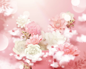 Paper flowers background
