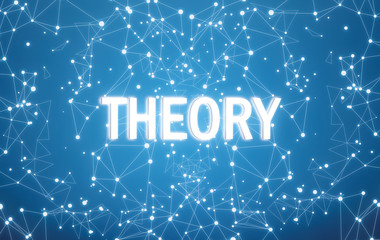 Theory on digital interface and blue network background