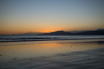 golden sunset on beach