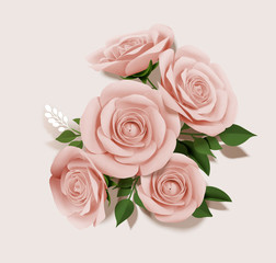 Elegant paper rose bouquet