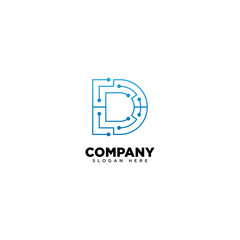 Technology Letter D - vector logo