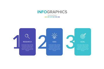 Obraz premium Vector infographic label template with icons. 3 options or steps. Infographics for business concept. Can be used for info graphics, flow charts, presentations, web sites, banners, printed materials.