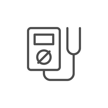 Electric multimeter line outline icon