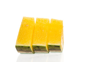 Yellow watermelon on white background